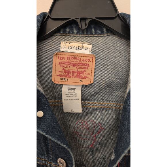Custom Levi’s Jean Jacket “Girl Power” Size Large - Picture 3 of 4